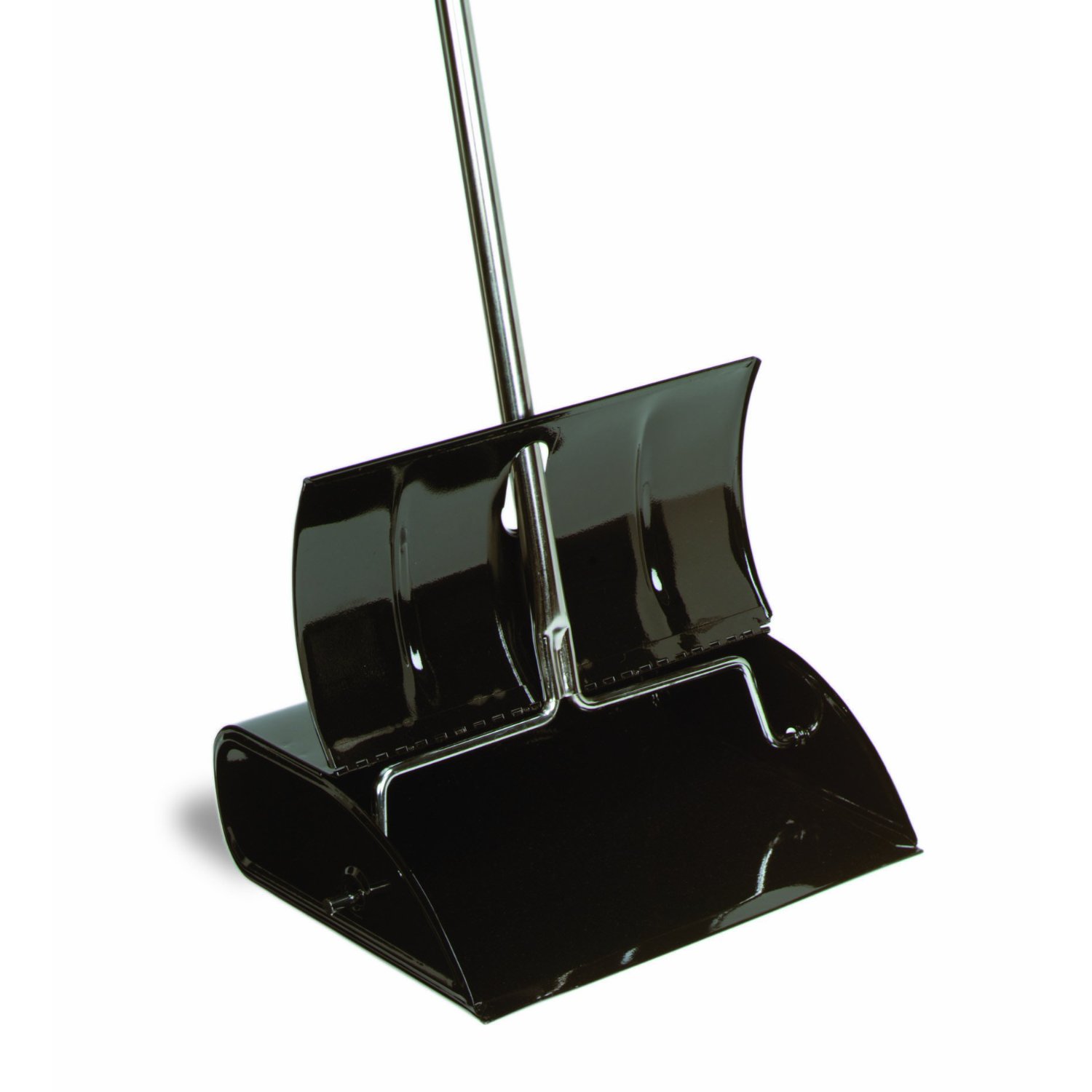 Black Metal Lobby Dust Pan with Lid, case of 6 Commercial, Bulk [CON